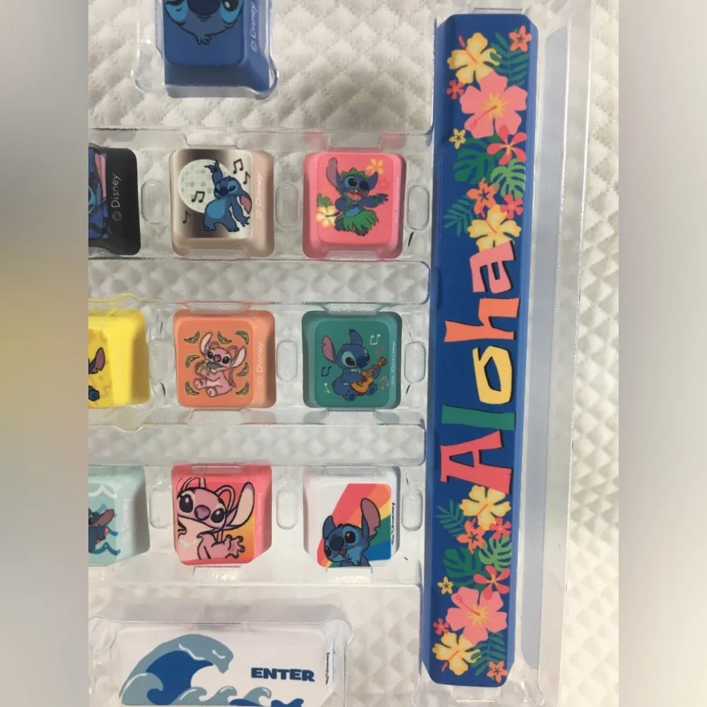 Disney Stitch Mechanical Keyboard Keycap Interchangeable  includes mini Stitch